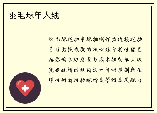 羽毛球单人线